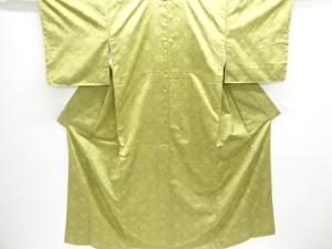 花に琉球絣柄織り出し手織り節紬着物